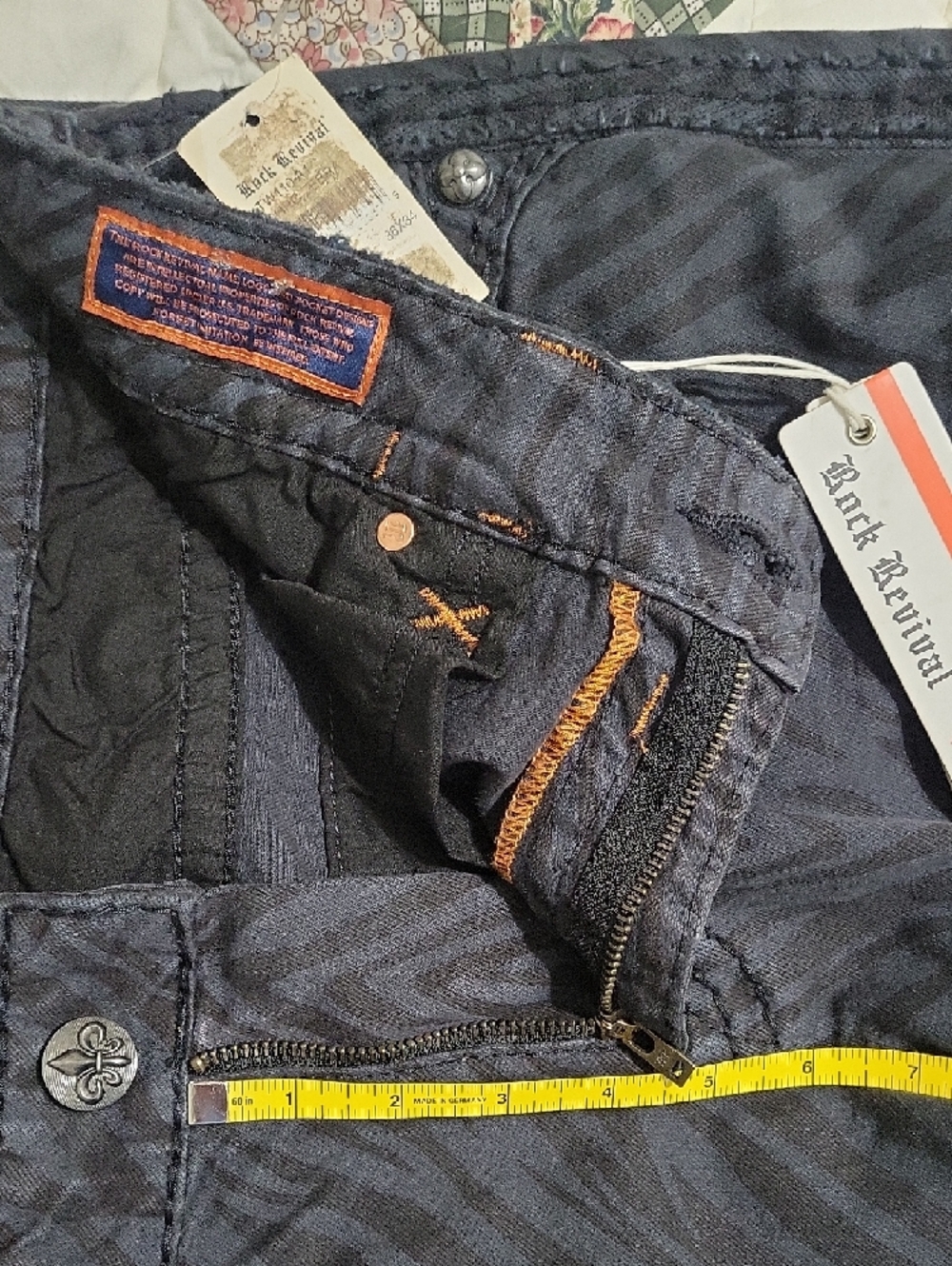 Distressed Rock Revival Sheffield Men’s Straight Jeans - Picture 6 of 9